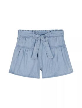 Pantalones cortos con lazo en la cintura para niñas
