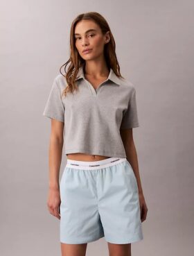 Pantalones cortos de algodón con cintura con logotipo