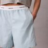 Pantalones cortos de algodón con cintura con logotipo