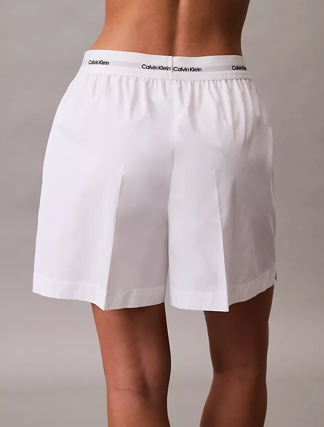Pantalones cortos de algodón con cintura con logotipo Pantalones cortos de algodón con cintura con logotipo
