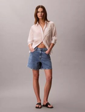 Pantalones cortos de Denim de corte acampanado