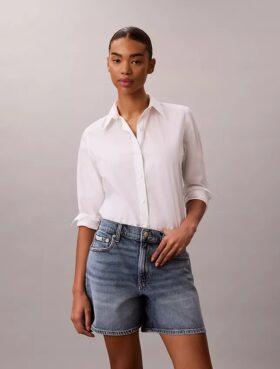 Pantalones cortos de Denim de corte acampanado