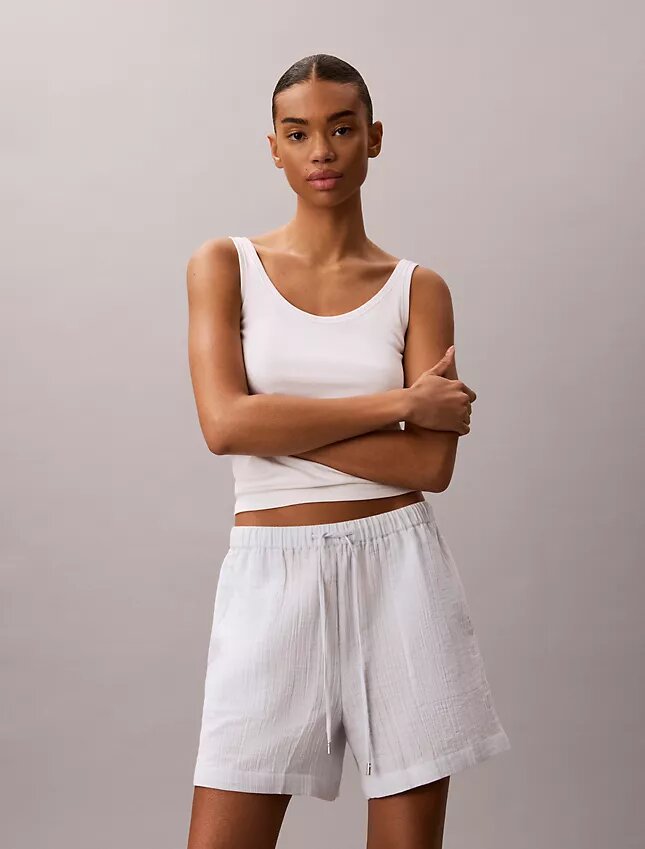 Pantalones cortos de doble gasa sin cremallera Pantalones cortos de doble gasa sin cremallera