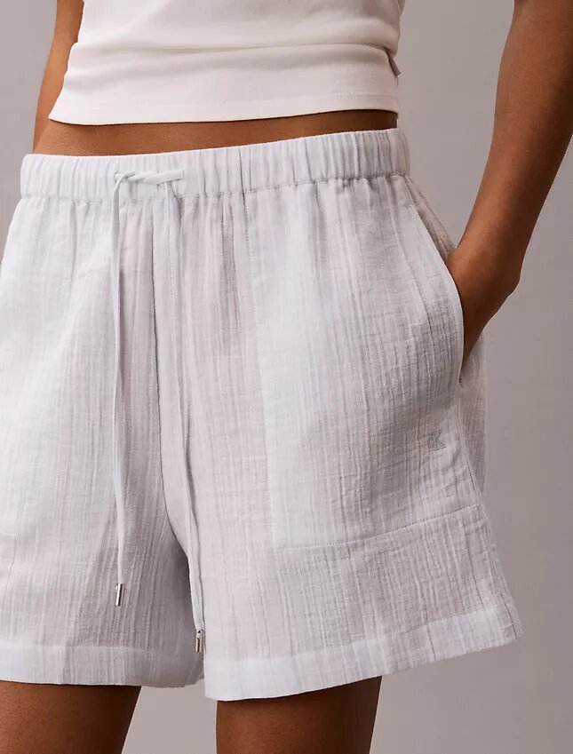Pantalones cortos de doble gasa sin cremallera Pantalones cortos de doble gasa sin cremallera