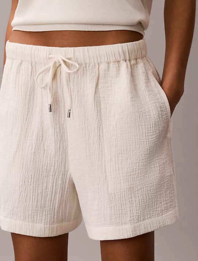 Pantalones cortos de doble gasa sin cremallera Pantalones cortos de doble gasa sin cremallera