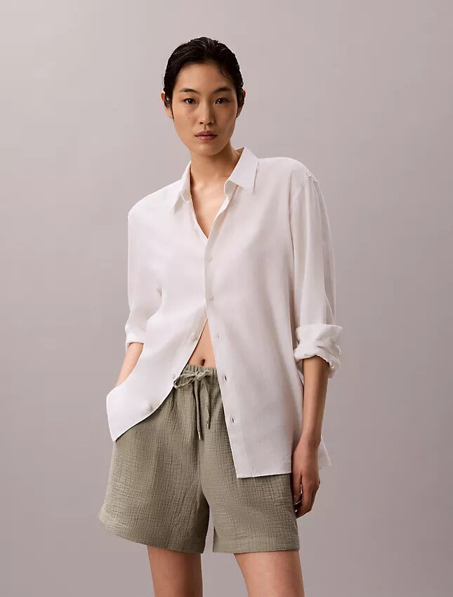 Pantalones cortos de doble gasa sin cremallera Pantalones cortos de doble gasa sin cremallera