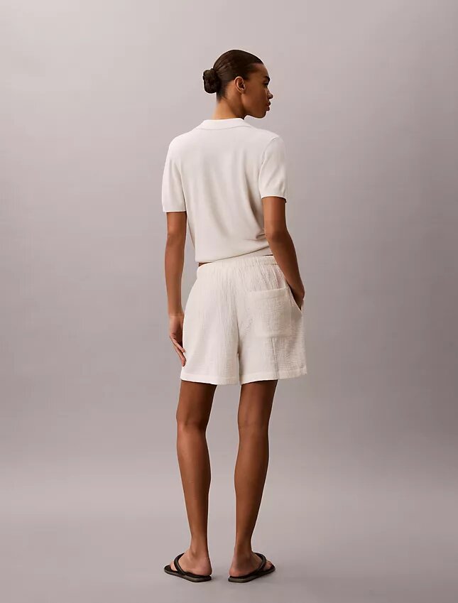 Pantalones cortos de doble gasa sin cremallera Pantalones cortos de doble gasa sin cremallera