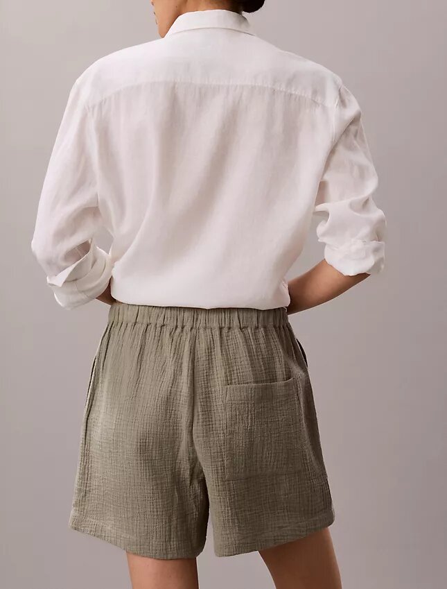 Pantalones cortos de doble gasa sin cremallera Pantalones cortos de doble gasa sin cremallera