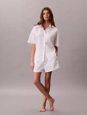 Pantalones cortos de dormir de popelín de algodón