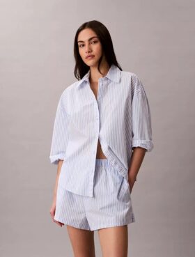 Pantalones cortos de dormir de popelín de algodón