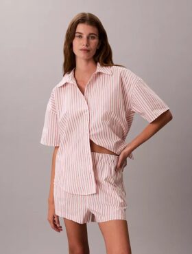 Pantalones cortos de dormir de popelín de algodón