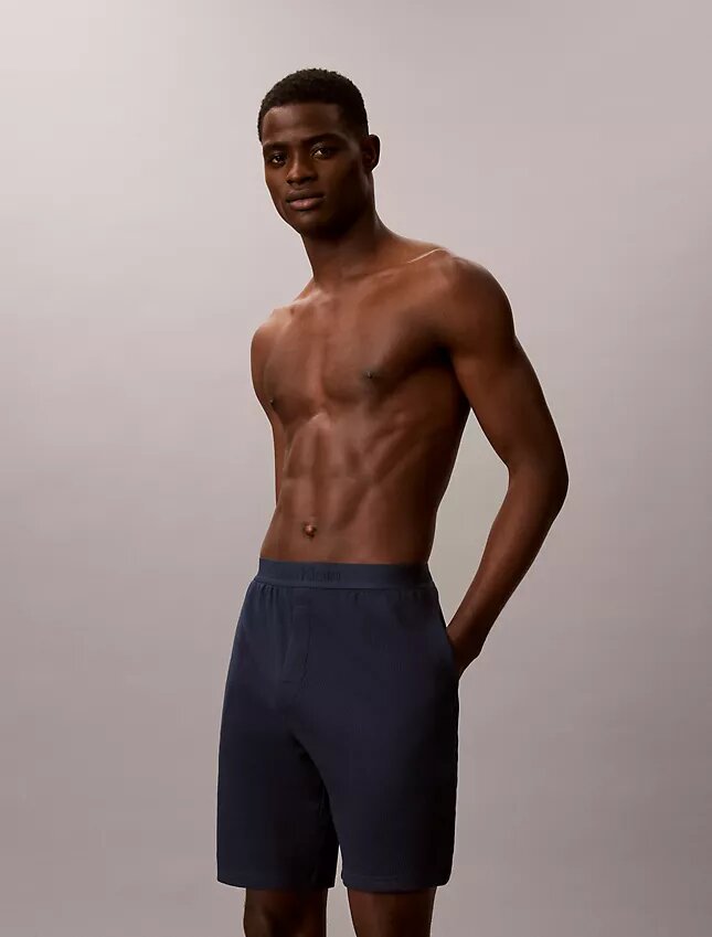 Pantalones cortos de dormir de punto waffle Pantalones cortos de dormir de punto waffle