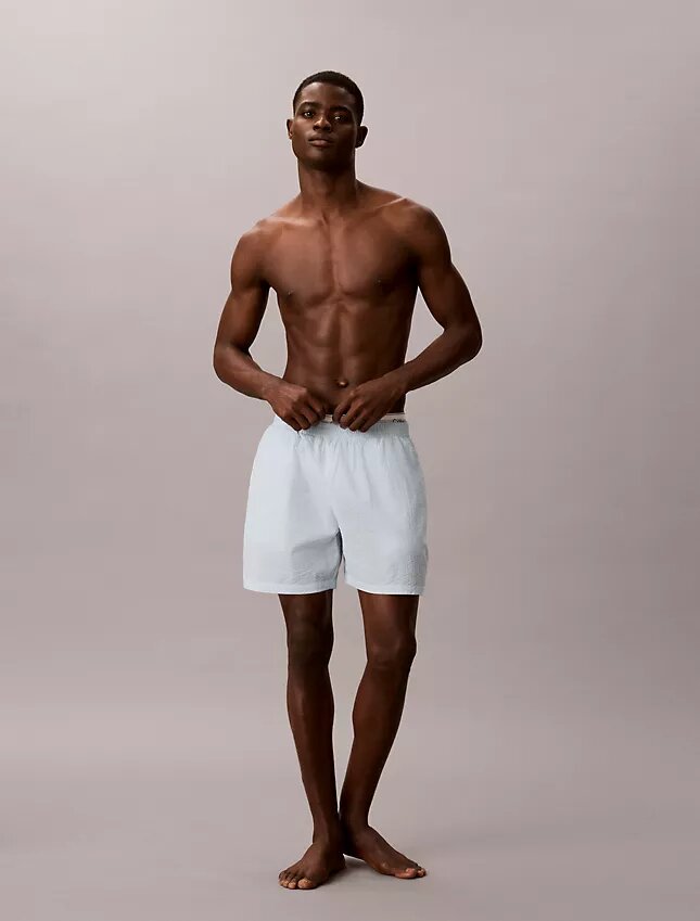 Pantalones cortos de dormir de seersucker Pantalones cortos de dormir de seersucker