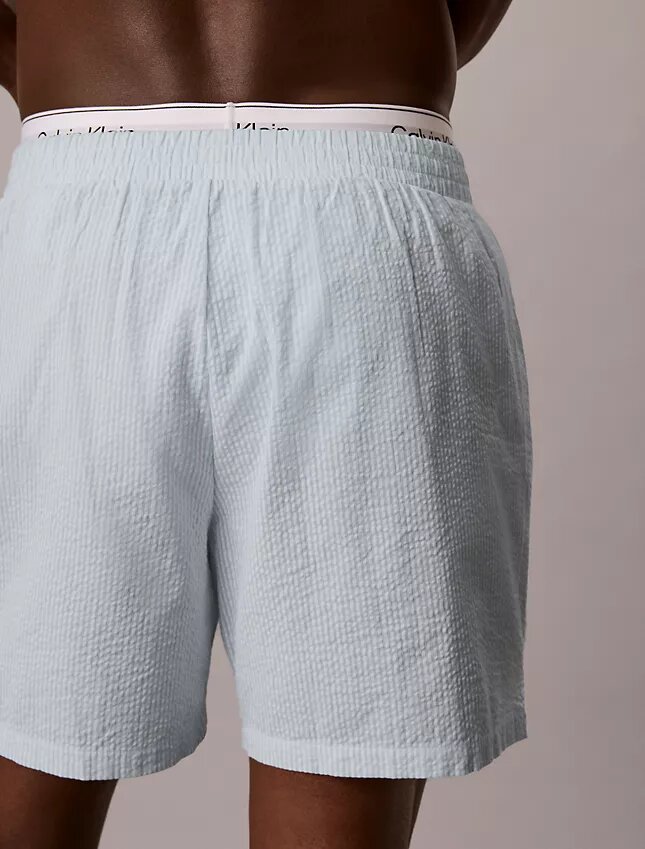 Pantalones cortos de dormir de seersucker Pantalones cortos de dormir de seersucker