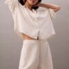 Pantalones cortos de dormir de viscosa tejida Pantalones cortos de dormir de viscosa tejida