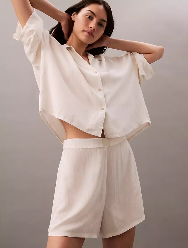 Pantalones cortos de dormir de viscosa tejida Pantalones cortos de dormir de viscosa tejida