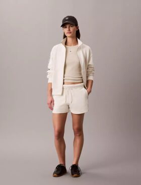 Pantalones cortos de felpa con cinta con el logotipo