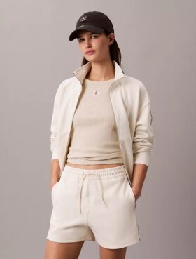 Pantalones cortos de felpa con cinta con el logotipo