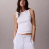 Pantalones cortos de felpa con cinta con el logotipo Pantalones cortos de felpa con cinta con el logotipo