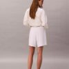 Pantalones cortos de lino y algodón sin cremallera Pantalones cortos de lino y algodón sin cremallera