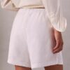 Pantalones cortos de lino y algodón sin cremallera Pantalones cortos de lino y algodón sin cremallera