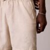 Pantalones cortos de lino y algodón sin cremallera
