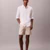 Pantalones cortos de mezcla de lino a rayas