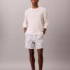 Pantalones cortos de mezcla de lino a rayas