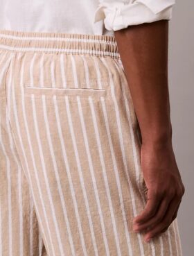 Pantalones cortos de mezcla de lino a rayas