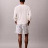 Pantalones cortos de mezcla de lino a rayas