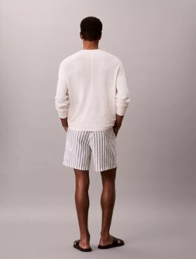 Pantalones cortos de mezcla de lino a rayas