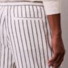 Pantalones cortos de mezcla de lino a rayas