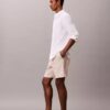 Pantalones cortos de mezcla de lino a rayas