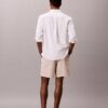 Pantalones cortos de mezcla de lino a rayas