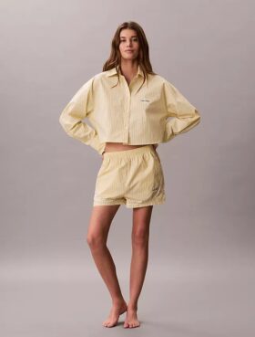 Pantalones cortos de pijama de popelín de algodón