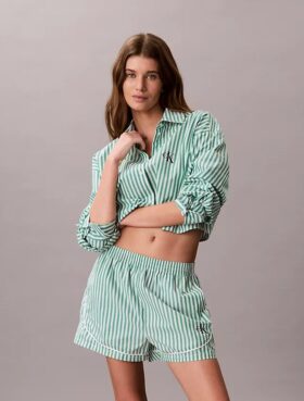 Pantalones cortos de pijama de popelín de algodón