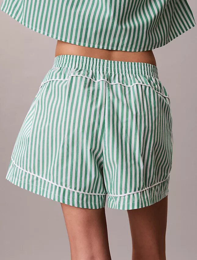 Pantalones cortos de pijama de popelín de algodón Pantalones cortos de pijama de popelín de algodón