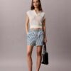 Pantalones cortos de popelín de algodón a rayas Pantalones cortos de popelín de algodón a rayas
