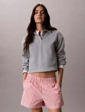 Pantalones cortos de popelín de algodón a rayas