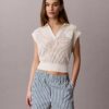 Pantalones cortos de popelín de algodón a rayas Pantalones cortos de popelín de algodón a rayas