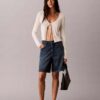 Pantalones cortos Denim de corte A con dobladillo enrollado