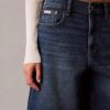Pantalones cortos Denim de corte A con dobladillo enrollado