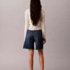 Pantalones cortos Denim de corte A con dobladillo enrollado
