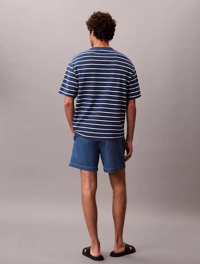 Pantalones cortos Denim de mezcla de lino Pantalones cortos Denim de mezcla de lino