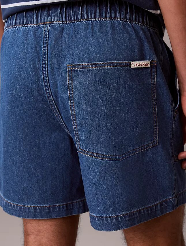 Pantalones cortos Denim de mezcla de lino Pantalones cortos Denim de mezcla de lino