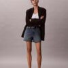 Pantalones cortos Denim midi de talle alto Pantalones cortos Denim midi de talle alto