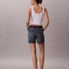 Pantalones cortos Denim midi de talle alto Pantalones cortos Denim midi de talle alto