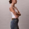 Pantalones cortos Denim midi de talle alto Pantalones cortos Denim midi de talle alto