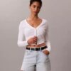 Pantalones cortos Denim midi de talle alto Pantalones cortos Denim midi de talle alto