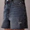 Pantalones cortos Denim midi de talle alto Pantalones cortos Denim midi de talle alto